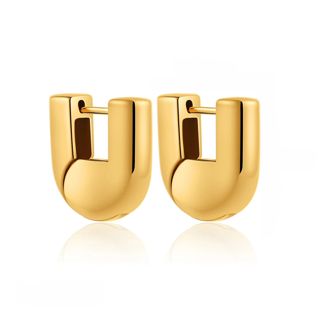 U-shaped hoop earrings