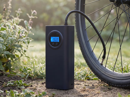 InflatoPro — Cordless tire inflator with preset auto-stop and dual-pressure display