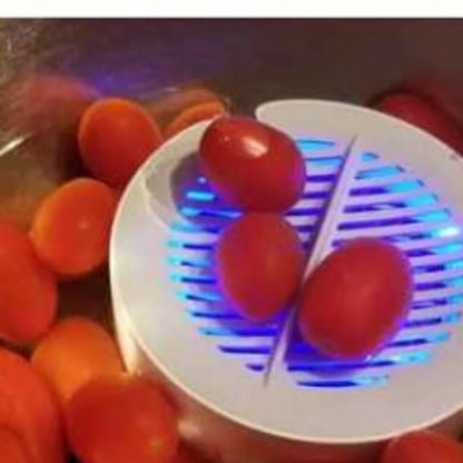 The puck in a bowl of tomatoes